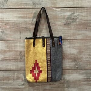 NWT RAJ Blue and yellow Kilim Bag Satchal